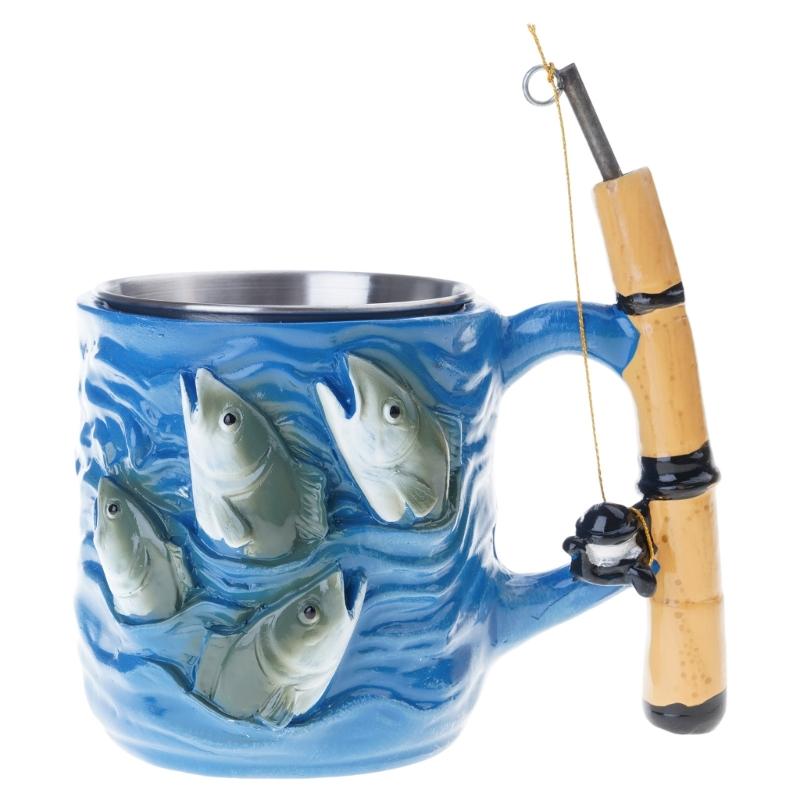Кружка для кофе с рыболовной тематикой, Дорожная кружка для кофе, Посуда, Крутой подарок для рыбака, Любителей рыбалки, Креативная керамическая кружка