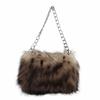 New Faux Fur Leopard Shoulder Bag Women's Autumn Winter Chain Handbags Ladies Leopard Print Clutch Purses Top Handle Bags Bolsas