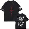 Magliette Hip Hop alla Moda Cactus Jack Larghe Manica Corta Regalo per Fan Top Look da Uomo Mamma Guarda Posso Volare Stampa Magliette Regalo per Fan Unisex