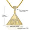 Brass Full CZ Horus Eye Pyramid Pendant Gold Plated Egyptian Symbol Hip Hop Jewelry