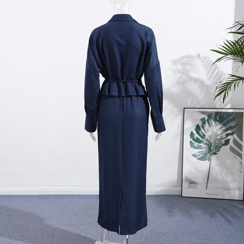 Casual Jackets Skirts Sets Women Loose V Neck Long Sleeves One Button Belt Outfits Female 2025 Summer Fashion Chic Solid Set