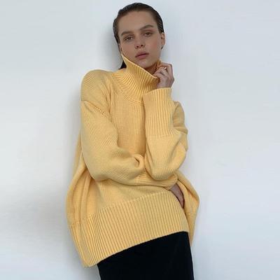 2022 Herbst Winter Mode Koreanische Lange Pullover für Damen Mode Rollkragen Freizeit Strickoberteil Harajuku High Street Damenpullover