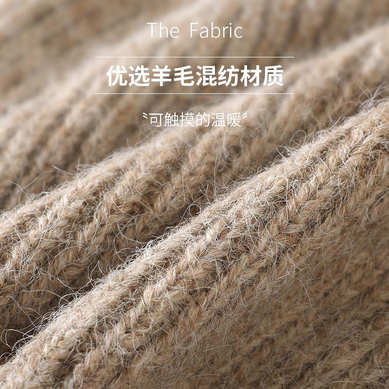 Winter hat women's warm knitted hat high quality wool blend solid color ear protection casual versatile wool hat