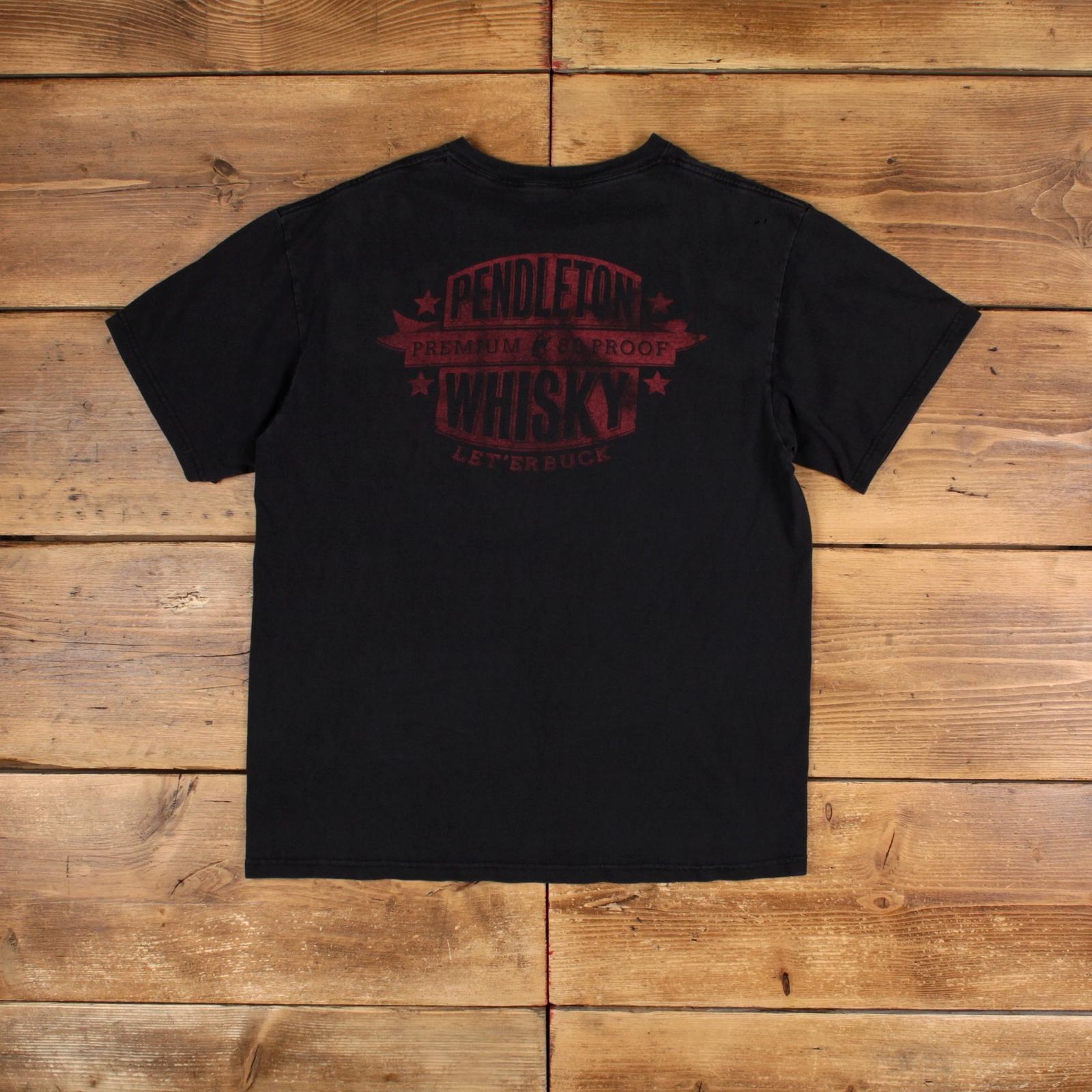 Vintage Graphic T Shirt Large Pendleton Whiskey Black Tee S
