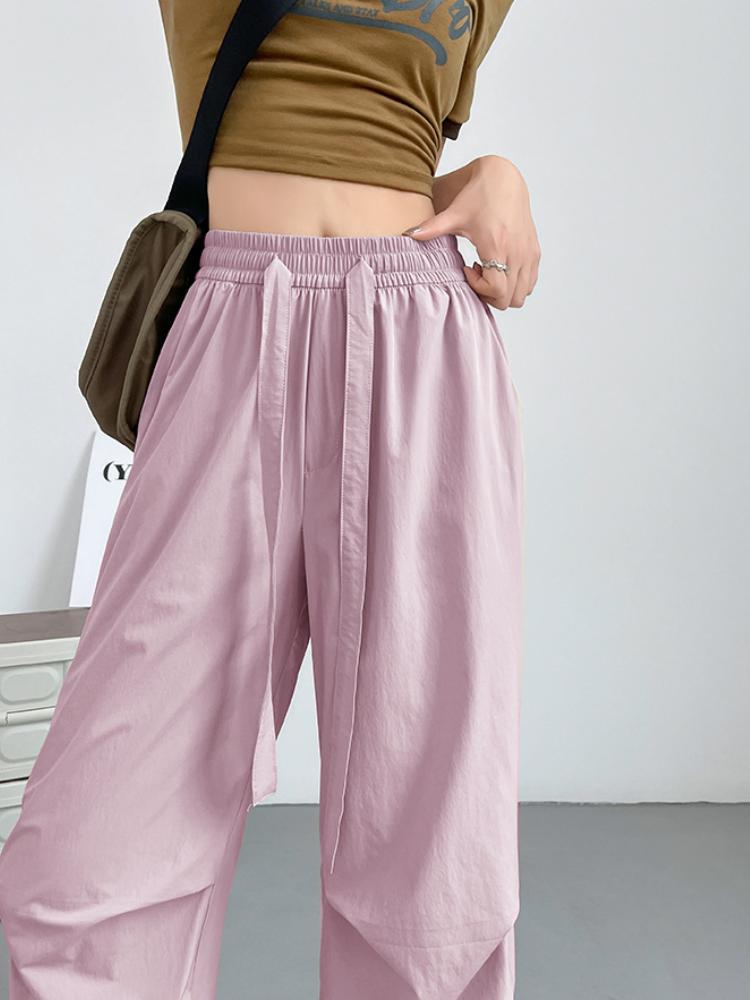 Summer Sports Pants Women's Summer Thin Casual Cargo Pants Wide Leg High Waist Quick Drying Pants Women's Fashion Pants