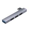 Cross-Border USB-C Aluminum 4-Port USB 3.0 Splitter Hub with Side Insert Design