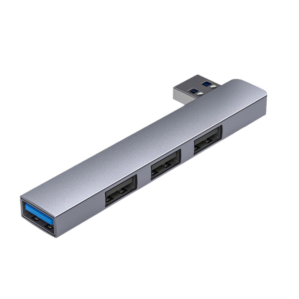 Cross-Border USB-C Aluminum 4-Port USB 3.0 Splitter Hub with Side Insert Design