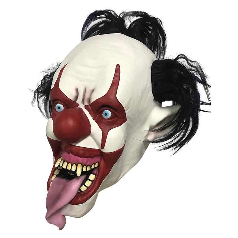 Halloween prank long-tongued monster clown mask latex headgear party costume prop ghost clown mask