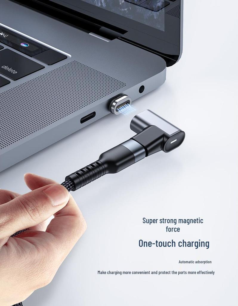 100W Mini Type-C Magnetic Adapter, Fast Charging & Data Transfer, Dual Side Plug 24-Pin Type-C Adapter