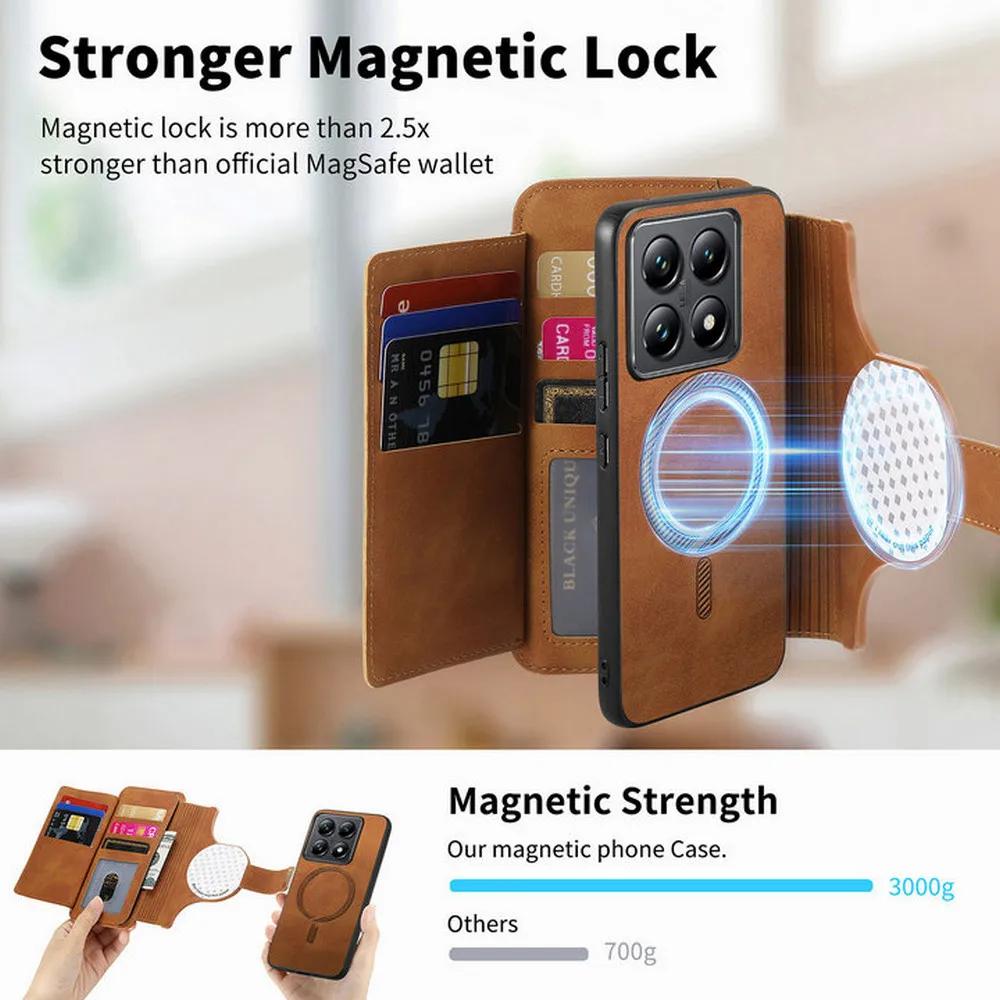 Für Xiaomi 15T 14T 13T 14 Pro 5G 2-in-1 Abnehmbare Leder Reißverschluss Geldbörse Hülle Für Xiaomi 17 Handyhülle Mi 13T 14T 15T 15 Hülle