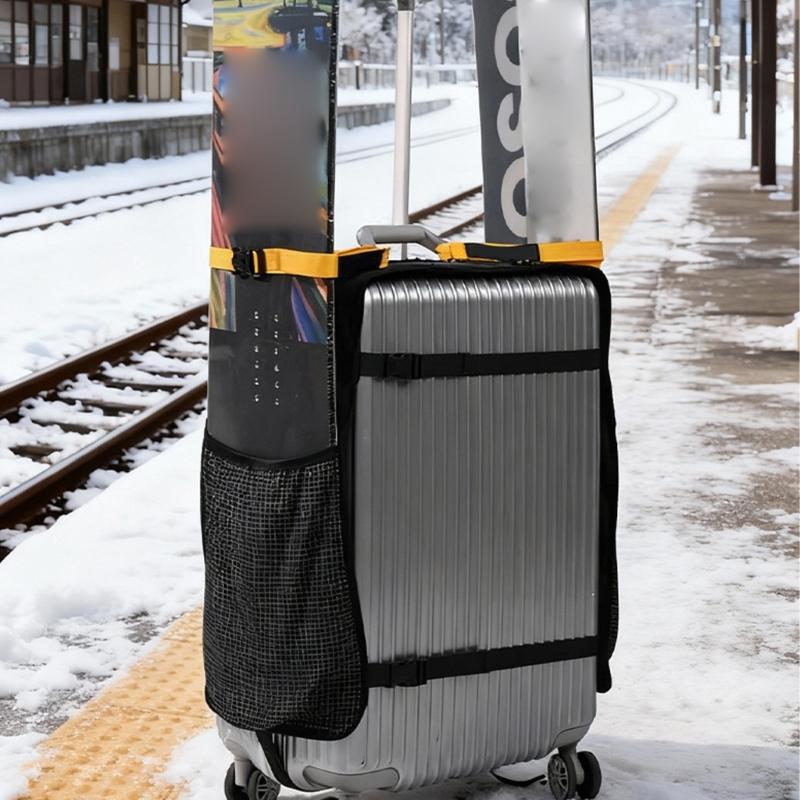 Snowboard Luggage Strap Cover Elastic Pocket Accommodating Various Snowboards Large Side Compartments Travel Storage