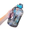 Large Capacity Transparent Sports Water Bottle Portable Strap Straw Pc Plastic Drinking Cup 2200ml Wholesale