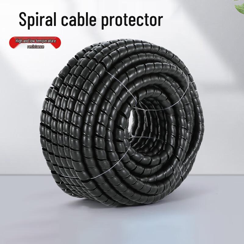 Black Spiral Cable Protector Sleeve 20mm