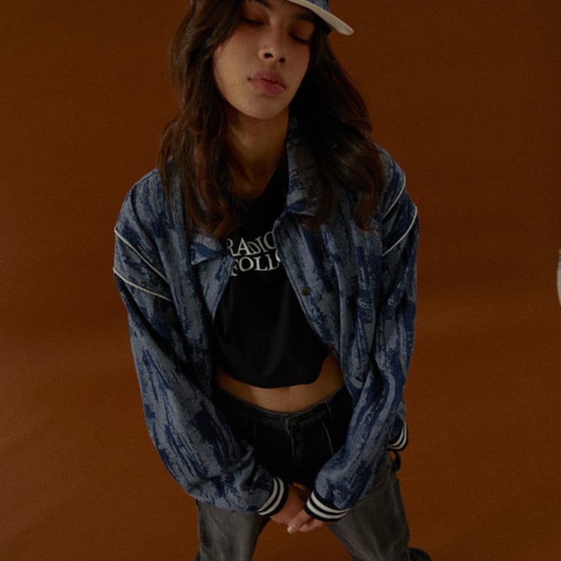 MAGOODGAN Headwear 9307 Jacquard Medium Indigo Denim Camp Cap