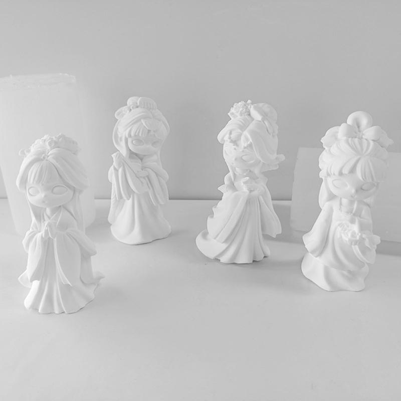 Cute Doll Candle Silicone Mold for Candle Making,Aromatherapy Candle Resin Mould Ornaments Epoxy Resin Casting Mold