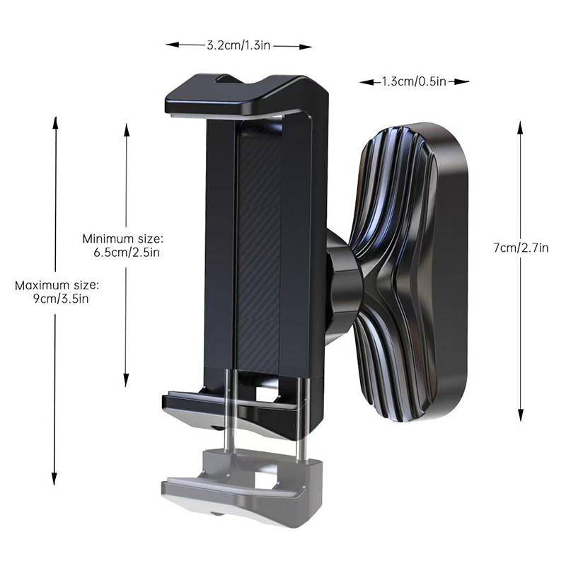 Magnetic Phone Holder 360 Degree  Adjustable Retractable Clamp Universal Hands-Free For Gym, Forklift, Kitchen, Fits All Phones