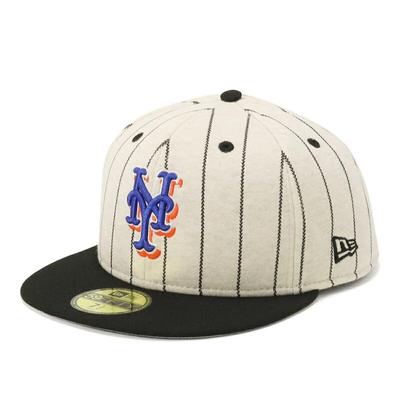 New Era 59FIFTY Oatmeal Size 7 NEYMET OATMEAL HEATHER BLACK Cap, 3/8, 5950,
