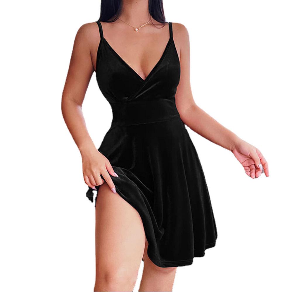 Spring/Summer 2025 High-Waisted V-Neck Mini Dress: Sexy, Elegant Evening Party Fashion