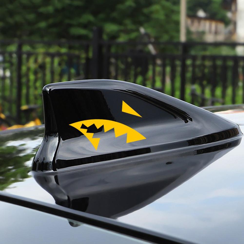 2Pcs Creative Car Sticker Reflective Shark Fin Antenna Shark Mouth Vinyl Decal Car Accessories Decoration Stickers Universal