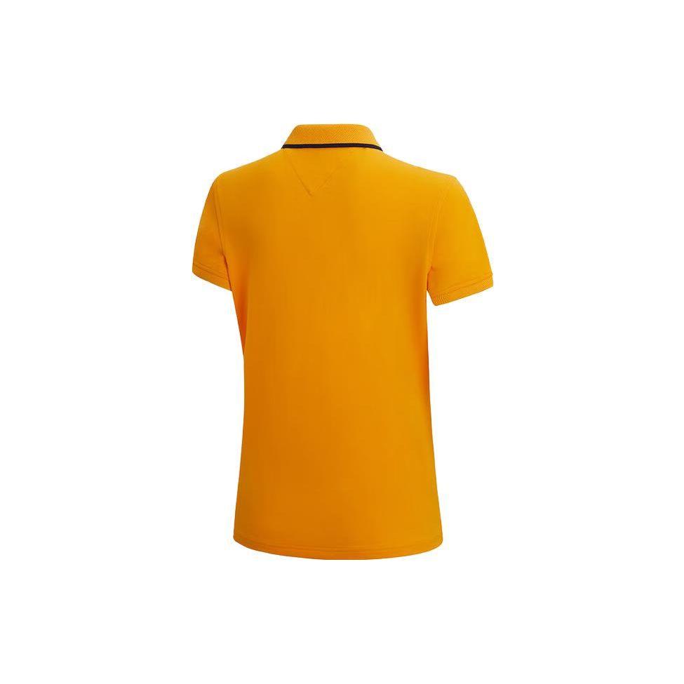 Li Ning Color Block Polo Shirt Women tops Orange Yellow APLQ116-3