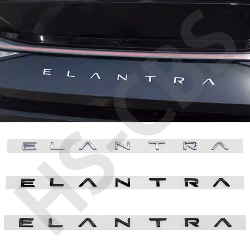 AAXZ1 New Style ABS ELANTRA Car Taigate Letter Logo 3D Sticker Rear Trunk Nameplate Body Decoration Badge Decal Emblem Accessories