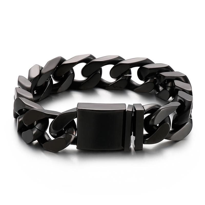 12.5mm Vintage Cuban Chain Stainless Steel Bracelet for Men Simple Hip Hop Charm Accessories Fashion Holiday Shiny Jewelry Gifts