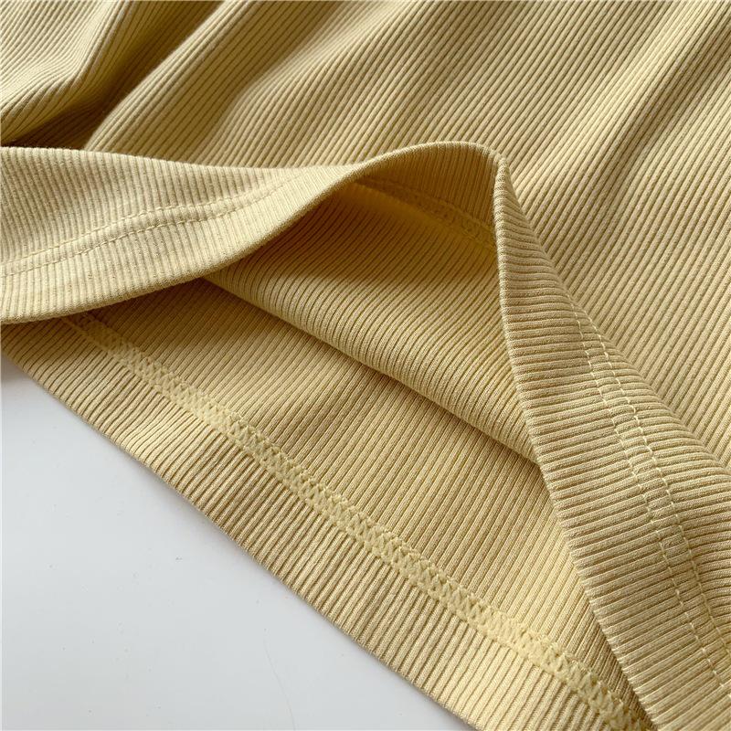 Women's Korean Threaded Camisole with Chest Pads - Integrated Cup, Solid Color Summer Top