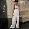 Women's Wide-Leg Suspender Two-Piece Set