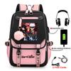 Anime Peripheral Spells Back to War Backpack Student School Bag Men's and Women's Fashion Backpack Travel Bag USB Computer Bag