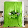 Sad Green Face with Teardrop and Large Eyes. for All Seasons Blanket Lunch Break Throw Gift