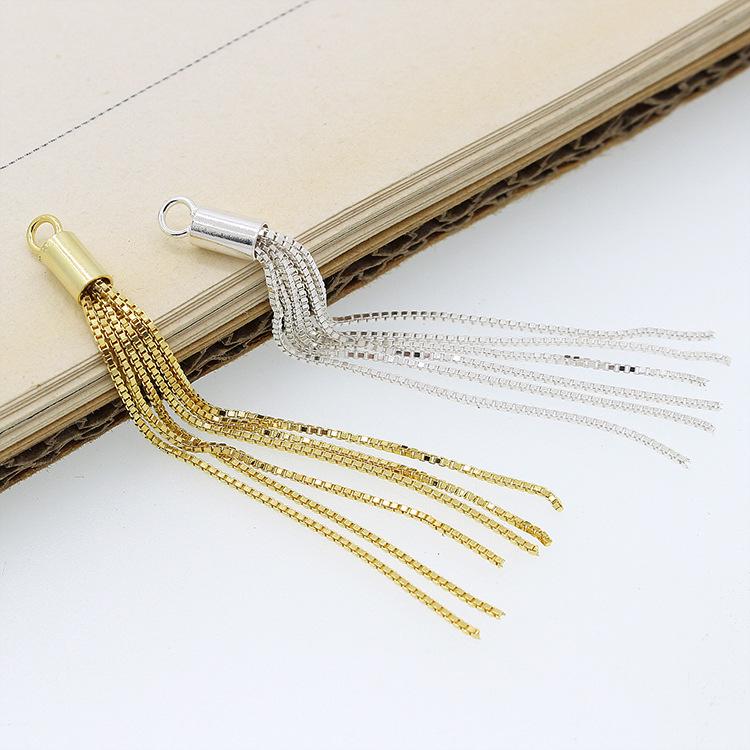 

S925 Sterling Silver Box Tassel Chain for DIY Earring Jewelry
