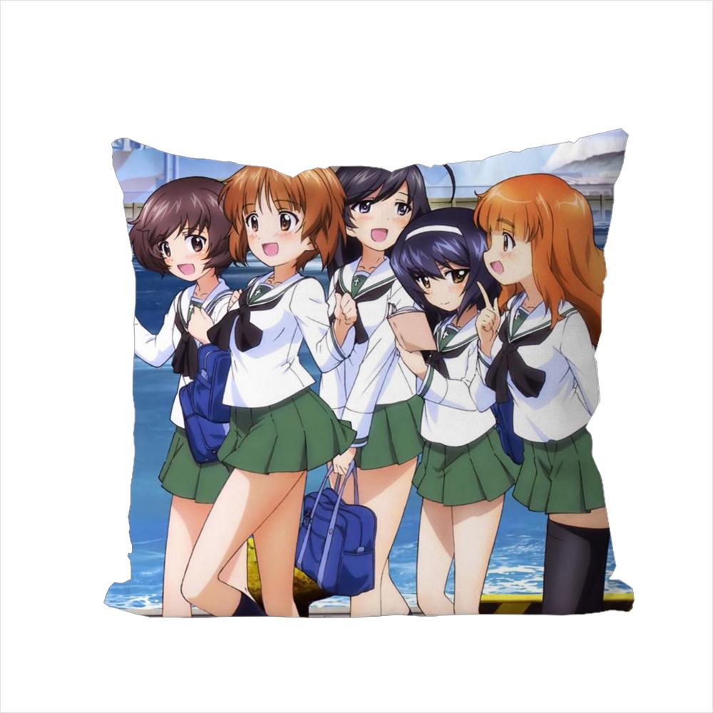GGIRLS und PANZER Kissenbezug für Auto Sofa Dekoratives Zuhause Zweiseitiger Druck Plüsch Quadratisch Wurf Kissen Kissenbezug