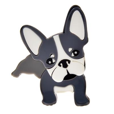 New Cute Bulldog Brooch Acrylic Lovely Small Puppy Pin Acetate Fiber Jewelry Fashion Coat Accessories High Quality