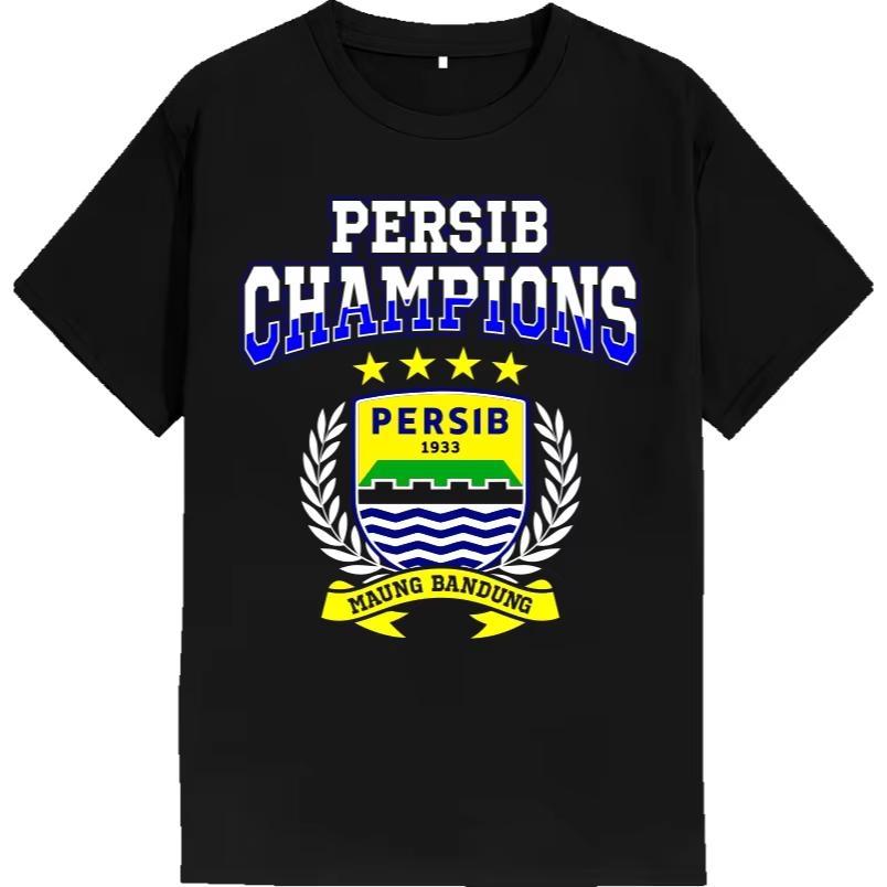 2026 Persib Bandung Champion T-shirt Men Women Summer Cotton Clothing Fashion Round Neck Short Sleeve Casual Clothing 4XL