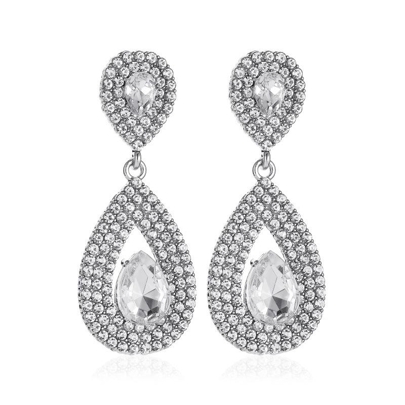 

Длинные серьги-подвески из циркония в европейском и американском стиле с бриллиантами - Элегантные свадебные украшения из кристаллов