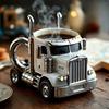 Durable Truck Coffee Mug 11 Ounces Handcrafted Coffee Cup Semi-trailer Shaped Semi Truck Semi-Truck Coffee Mugs Men Coffee Cup