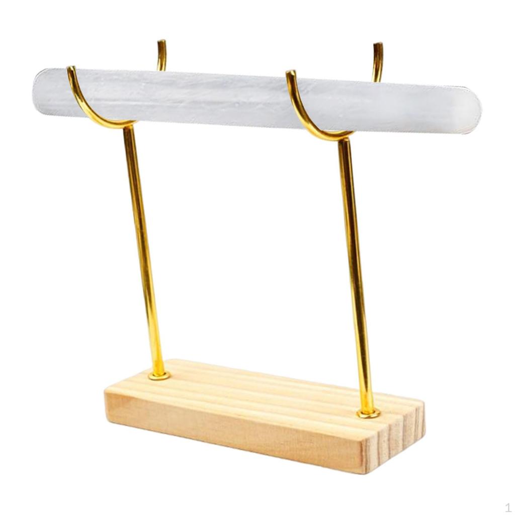 Bracelet Display Stand, Storage Organizer with Wooden Base, Jewelry for Hair Ties And