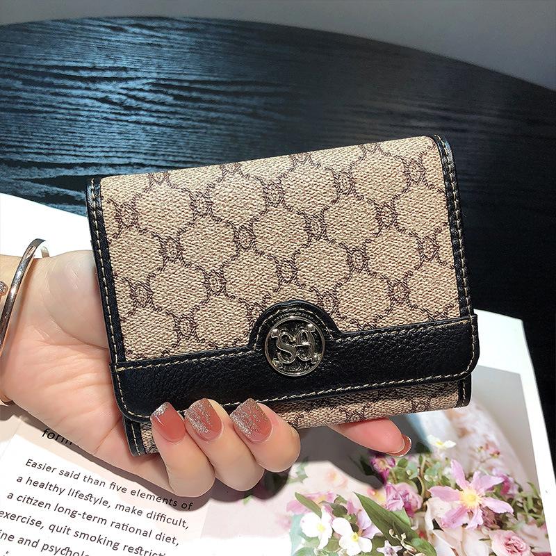 Carteira compacta feminina de couro bovino com vários compartimentos para cartões - elegante, espaçosa e versátil