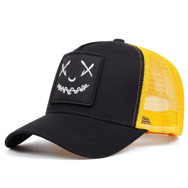 New Embroidered Smiley Baseball Hat Four Seasons Versatile Sun Hat Peaked Cap