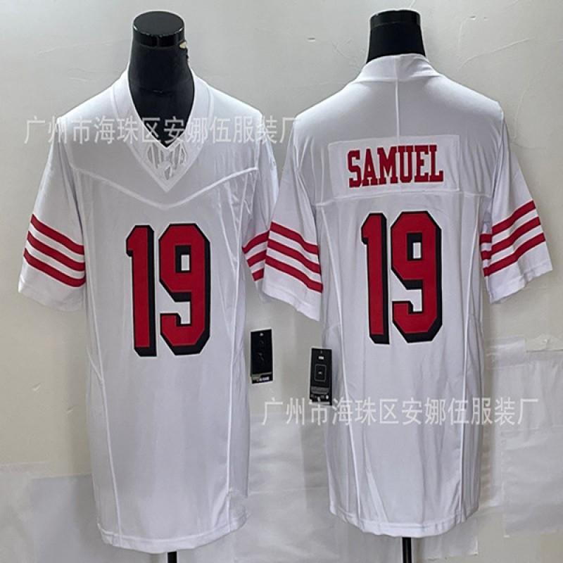 Mens NFL San Francisco 49ers Custom Rugby Jersey Kittle 85 Bosa 97 Samuel 19 Fan Apparel Cotton Blend Sport Shirt