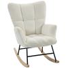 Rocking Chair, Padded Seat, Side Pockets, Cream