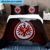 Flaming Heart Frankfurt Emblem 3PCS Bedding set,Ideal for1pc Duvet Cover And 2pcs Pillowcases Perfect for Christmas gift,Ideal for Bedroom, Dormitory