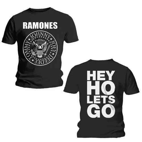 Ramones - Hey Ho (Front & Back Print) Men s T-Shirt Black X-Large S