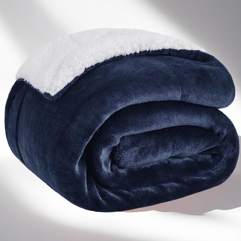 Thickened Color Solid Double Layer Coral Fleeces Blanket Bed Supplies Home For