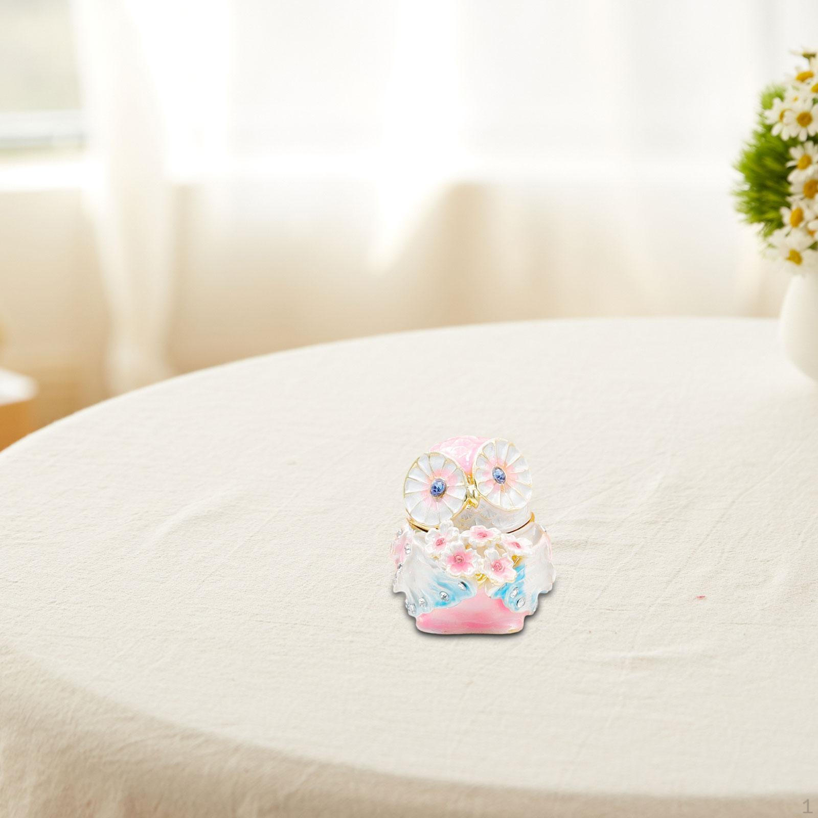 

Шкатулка для хранения колец и ожерелий в форме совы розовый