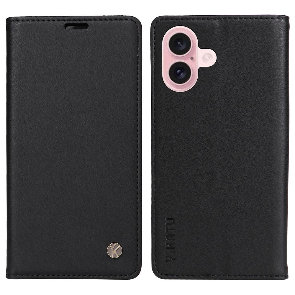 

YIKATU YK-001 For iPhone 16 Case PU Leather Stand Wallet Protective Phone Cover