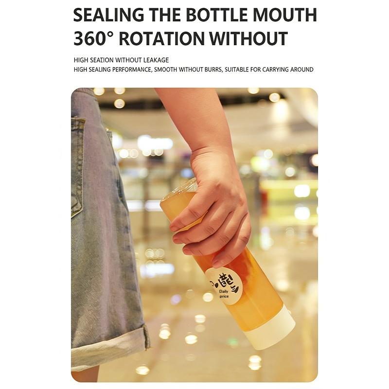 400/500/600Ml Round Disposable Juice Beverage Bottle Milk Tea Yogurt Transparent Plastic Bottles