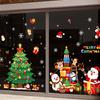 Vánoční přilnavé dekorace na okno Vánoční strom Santa Sob Sněhulák Samolepky na sklo Odnímatelné statické nálepky na okno pro zimní svátky Domácí párty potřeby