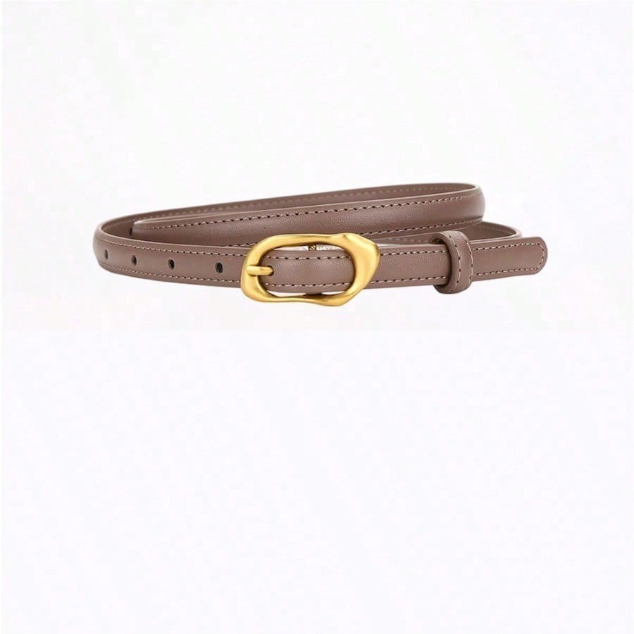Simple Solid Color Pin Buckle Belt Versatile Temperament Slim Belt Women's Dress Belt