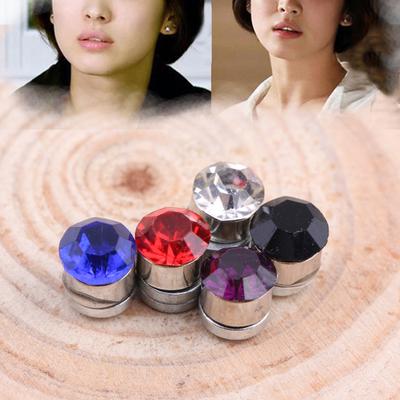 Fashion Multi-Colored Non Piercing Clip On Magnetic Magnet  Stud  Earrings